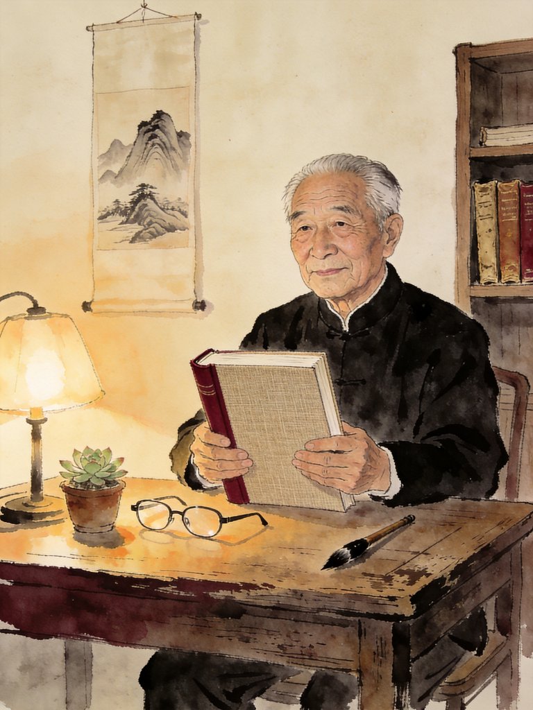 惜墨 ximo 发布 · 老人手捧成书